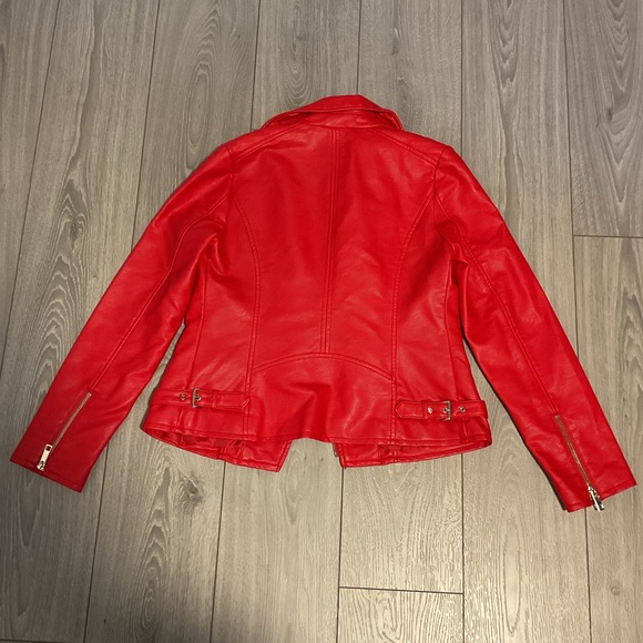 Red Faux Leather Jacket - Picture 2 of 4